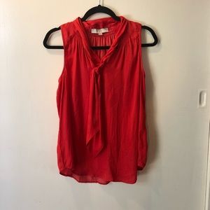 LOFT Sleeveless Blouse with Tie Detail